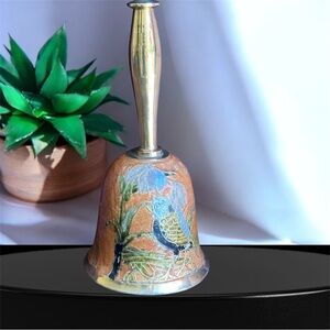 Brass an copper Bell with Bird Design